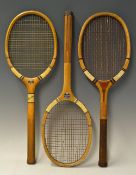 Selection of Wooden Tennis Rackets to incl' a Spalding 'Ascot' model, a Spalding 'Exmoor' Patent and