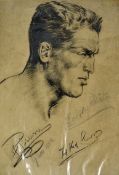 1922 Ted 'Kid' Lewis World Welterweight Champion Boxing Signed Portrait - signed by the artist J.