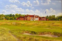 Waugh, Bill (After) signed ROYAL LIVERPOOL GC - 16TH GREEN - giclee canvas print ltd ed no 10/50 -