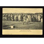 Freddie Tait golfing postcard titled"The late Mr FG Tait, Breaking the Record for Medal Play" -