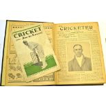 1925 The Cricketer magazine bound volume - Vol.VI no.1 to no.19 c/w the Cricket Annual Review to