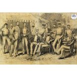 Late 19th Century 'The Australian Cricketers' Cricket Print depicting the cricket team posing,