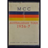 Rare 1936/37 M.C.C. Tour to Australia Signed Orient Line Publication with signatures internally to