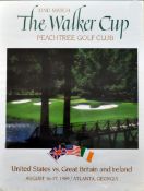 Scarce 1989 Official Walker Cup golf poster - played at Peachtree Golf Club Atlanta Georgia mf&g