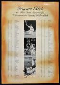 Graeme Hick Signed Cricket Poster Print - 100 first class Centuries for Worcestershire County