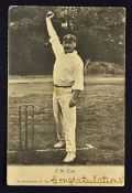 F.W. Tate Cricket Postcard Wrench Series 1904 postage mark and with pen to the reverse otherwise