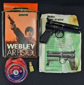 Webley & Scott Air Pistol 'Junior MKII' model, made in England, marked 112, complete with makers own
