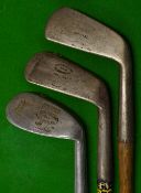 3x D&W Auchterlonie irons - an iron, mashie and m/niblick incl 2x smf.
