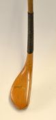 Fine Tom Gamble light stained replica long nose driver - fitted with hide grip with underlisting
