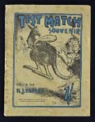 1921 Test Match Souvenir Publication containing illustrations and information edited by H.J. Henley,