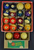 Set of Mister Billiard Balls spots and stripes include white ball, boxed, together with Super