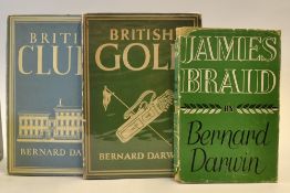 Darwin, Bernard (3) - to incl"James Braid" 1st ed. 1952 c/w dust jacket (scuffed rubbed, minor