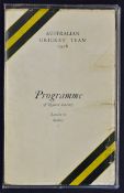 Scarce 1926 Australian Cricket Team Programme of Return Journey - London to Sydney, with an