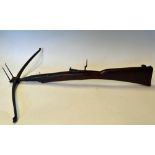 Interesting Stonebow/Crossbow with a wooden handle and steel bow, with no further marks or maker's