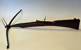 Interesting Stonebow/Crossbow with a wooden handle and steel bow, with no further marks or maker's