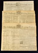 3x 1780's The Edinburgh Evening Courant Newspapers - all with golf announcements to incl 1785