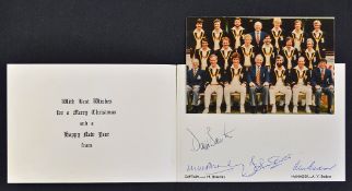 1979/80 England Tour of Australia and India Cricket signed Christmas Card including Brearley,