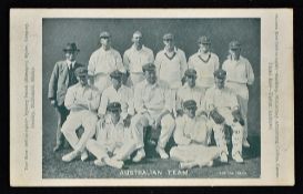 'Australian Team' Cricket Postcard c1920s blank to the reverse, in good condition