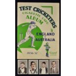 Rare 1936/37 Test Cricketers Cigarette Card Album England v Australia an empty album with minor tape