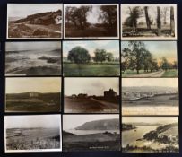 12x various Irish, English, Welsh and golf links Island golf club and golf links postcards from