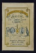 1929 International Cricket 'Souvenir Visit of English Eleven to Australia' Booklet October 1928 to