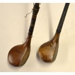 2x late scare neck brassie woods - one stamped C Gibson Westward Ho! with a good clear shaft stamp