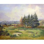 Shearer, Donald M. (b.1925 - )"THE 14TH HOLE - THE KINGS COURSE, GLENEAGLES" - oil on canvas