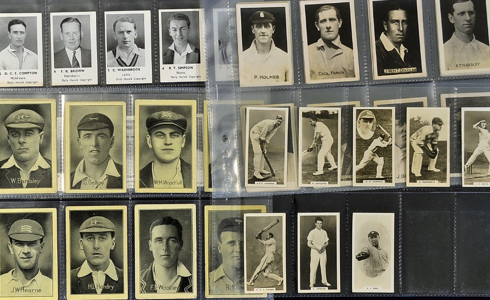 Selection of Cricket Trade Cards Part Sets to include 1929 Boys Magazine Famous Cricketers 8/10,