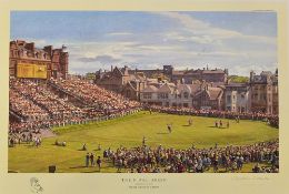 Weaver, Arthur (after) signed 3x THE OLD GOLF COURSE, ST ANDREWS signed coloured artist proof's