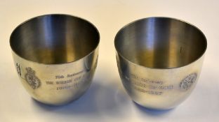 Pair of 1975 Walker Cup Golf Match 75th Anniversary Pewter"Jefferson Cup" - played at Quaker Ridge
