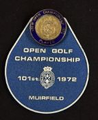 1972 Muirfield - 101st Open Golf Championship Players Enamel Badge and players bag tag -won by
