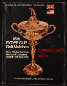 1969 Ryder Cup Golf fully signed programme - played at Royal Birkdale with USA retaining the cup