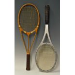 Scarce Hazells 'Red Star' Streamline Wooden Tennis Racket - the famous triple branch racket, British