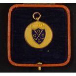 St Anne's 9ct gold and enamel golf medal - engraved on the back"Scratch Medal-Winner" wt 3gms - in