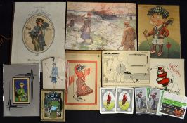 Collection of ladies golfing related items from the 1920's onwards to incl an original ladies hair