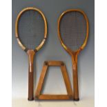 Slazenger 'J.O. Anderson' Wooden Tennis Racket with a regular handle, marked with 'J.O. Anderson'