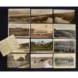 12x various English and Welsh golf club and golf links postcards and stymie score card from early