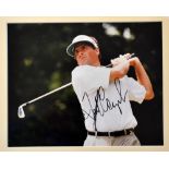Tom Watson - large signed press photograph with Watson holding the Claret Jug mf&g 17.5 x 13.5"and a