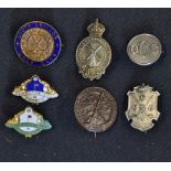 Selection of Golfing Members Lapel Badges includes a silver 1918 'BGC', a silver OGC, two brass