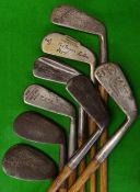 8x various irons makers incl Maxwell, Hendry & Bishop, F H Ayres, Spalding et al