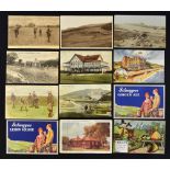 12x various golfing postcards from the 1906 onwards to incl Grange-over-Sands, Mitcham Golf Club