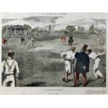 Victorian French Cricket Print 'The English Life' to the top, with the noble game of cricket to