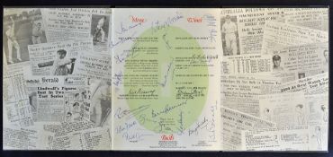 1877-1977 Centenary Test Match Australia and England Cricket Signed Dinner Menu extensively signed