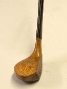Auchterlonie St Andrews light stained persimmon scare head driver - small face repair - fitted