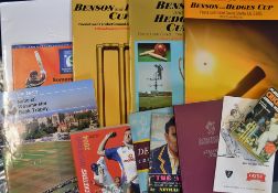 1977 Benson and Hedges Cup Cricket Programme plus 1981 and 1986 Benson and Hedges Cup programme,