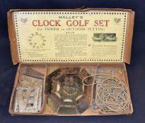 Early J.B Halley & Co London"Ocobo" Clock Golf Set - complete with set of metal figures, metal pegs,