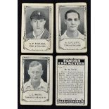 Barratt & Co Famous Cricketers Cigarette Cards with 26 cards with various including folded