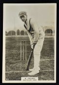 H. Collins Phillips 'Pinnace' premium Cricket Photocard black and white image of Hollins in a
