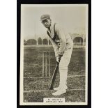 H. Collins Phillips 'Pinnace' premium Cricket Photocard black and white image of Hollins in a