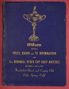 Rare 1955 Ryder Cup Press, Radio and Television Information booklet issued by Wilson Golf Co - in